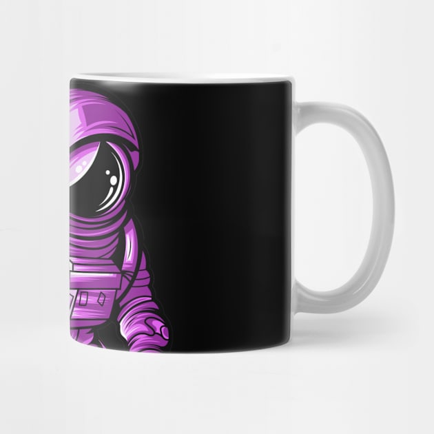 Lost in space purple astronaut by retropetrol